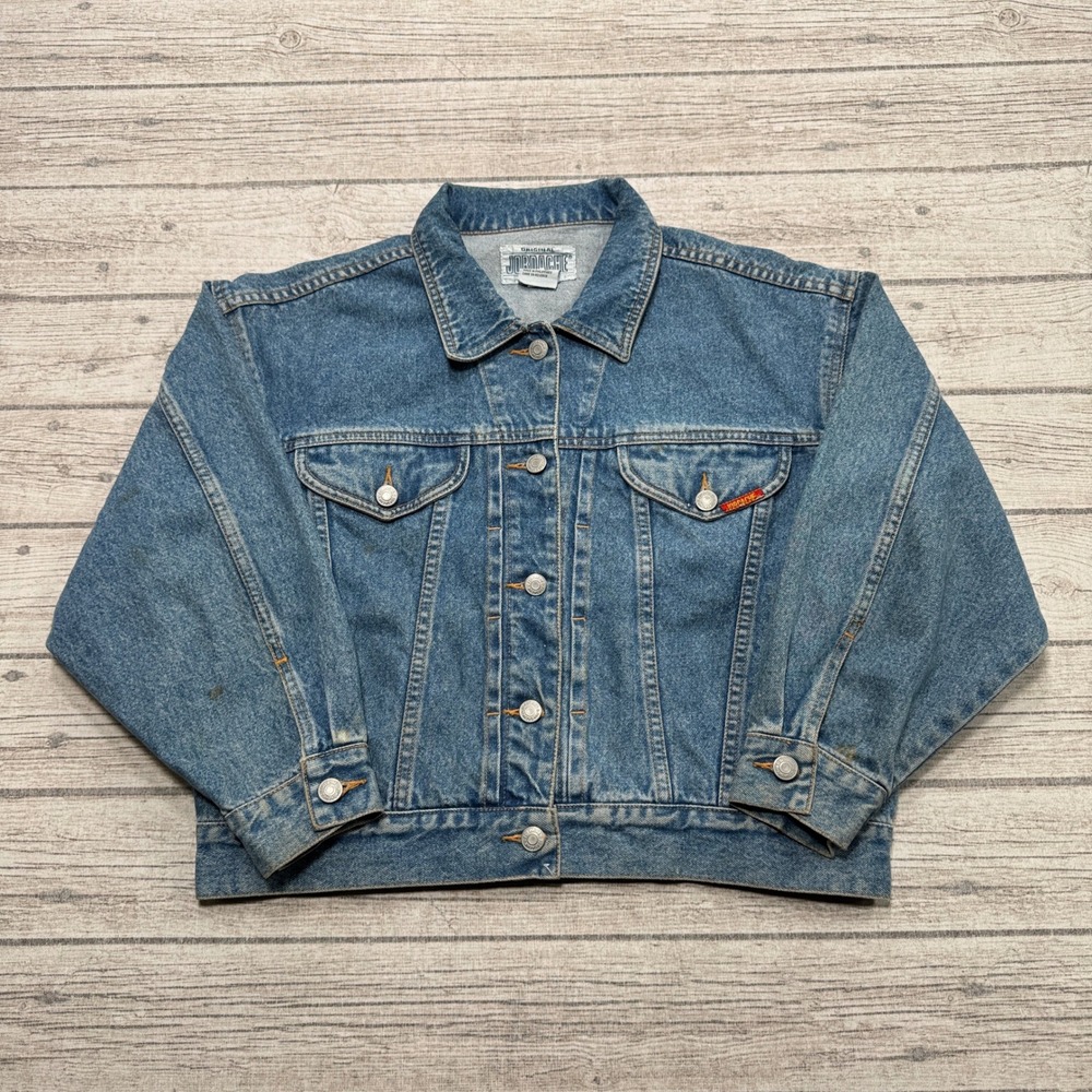 Vintage Jordache Original Jacket Women's Large Blue Trucker Cotton Cropped Denim
